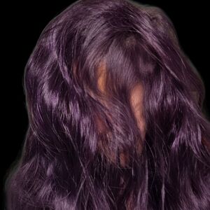 New Vibrant Purple Long Wavy Wig With Wig Cap, NWOT